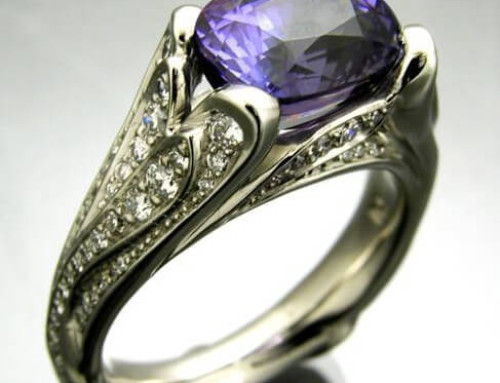 Purple Sapphire Palladium Ring