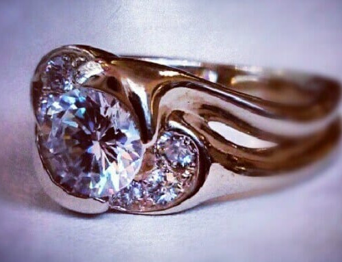 Diamond Crescent Engagement Ring