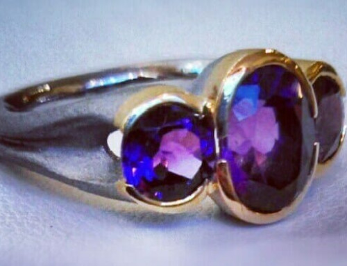 Three Stone Amethyst Ring