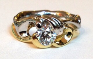 Two Tone Wave Engagement Ring