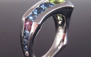 Multi Stone Floating Ring