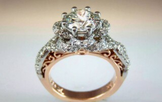 Platinum And Rose Gold Engagement Ring