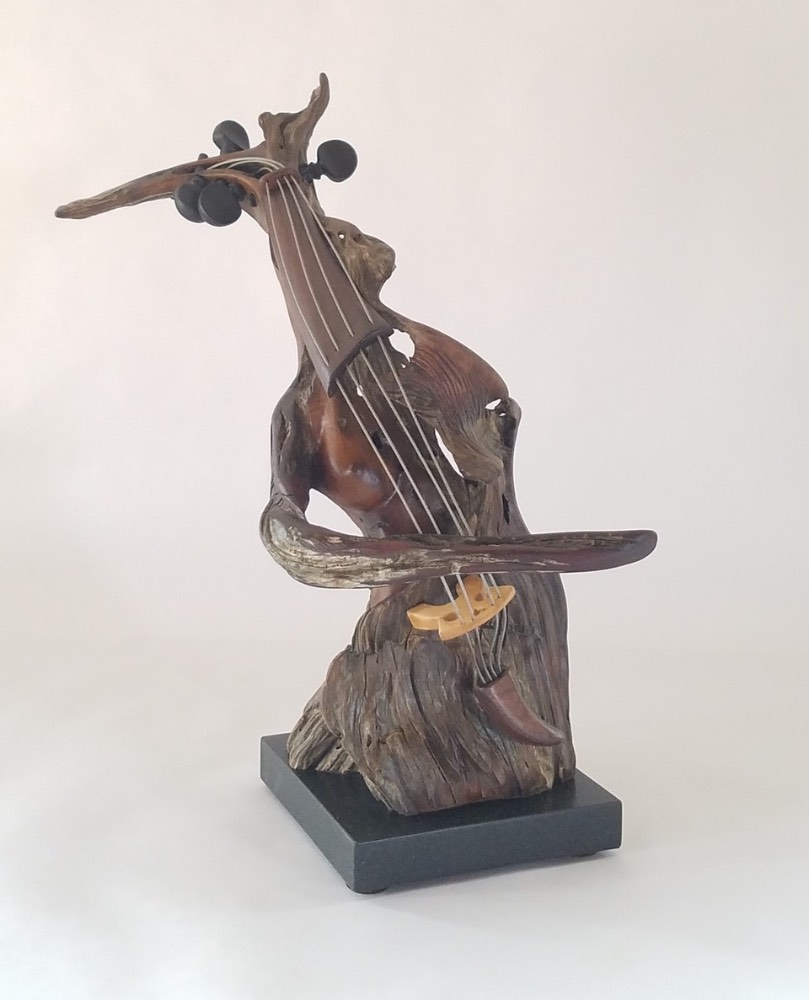Feminine Fiddle Sculpture By Philippe Guillerm