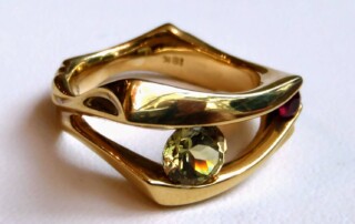 Mali Garnet- Floating Stone Ring