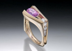 Floating Pink Sapphire Ring