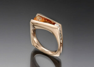 Floating Spessartite Ring