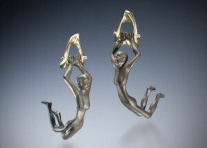 Steel &Amp;Amp; 18K Acrobat Earrings