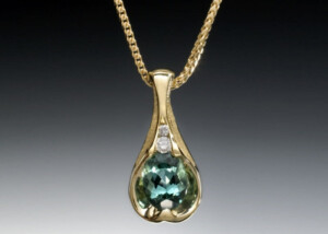 Tourmaline Diamond Pendant