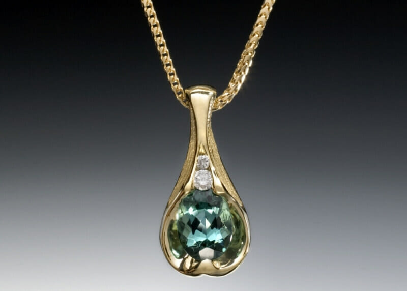 Tourmaline Diamond Pendant