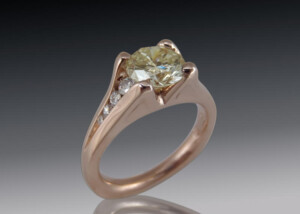 Yellow Diamond And Rose Gold Ring