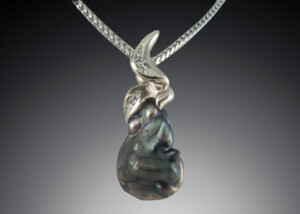 Tahitian Black Keshi Pearl Pendant
