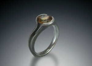 Blackened Steel Andalusite Ring