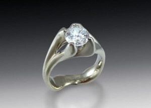 Abstracted Prong Engagement Ring