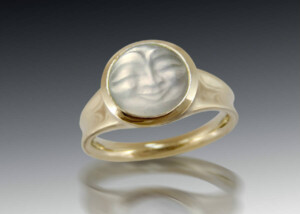 Carved Moonstone Bezel Ring