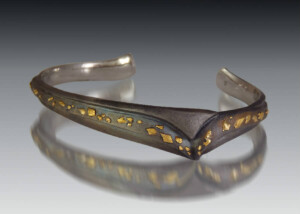 Steel &Amp;Amp; Gold Spark Cuff Bracelet