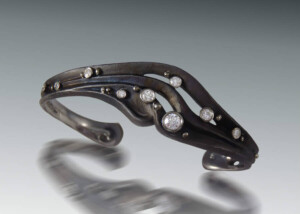 Milky Way Steel And Diamond Cuff Bracelet