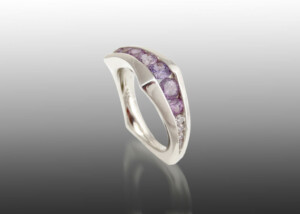 Purple Sapphire And Diamond Channel Ring