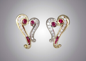 Two Tone Heart Earrings