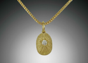 Gold Diamond Sea Urchin Pendant