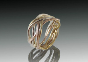 Tri Color Gold Weave Band