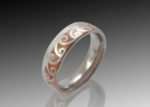 Platinum Rose Gold Wave Band