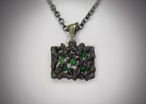 Steel And Tsavorite Garnet Pendant