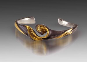 24K Golden Swirl Steel Bracelet