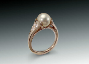 Pearl Moissanite Rose Gold Ring
