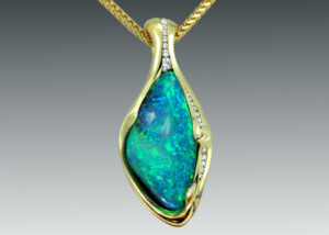 Boulder Opal Diamond Necklace