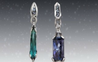 Tanzanite Tourmaline Long Drop Earrings Sparkles
