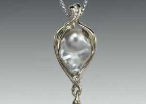 Pearl And Diamond Dangle Pendant Crop