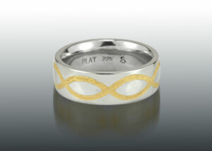 Platinum And 22K Inlaid Wedding Band