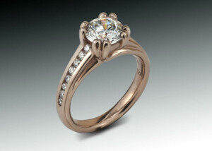Rose Gold Prong Diamond Engagement Ring