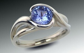 Sapphire Bypass Split Shank Ring