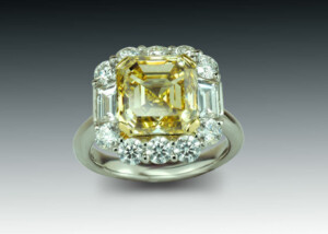 Yellow Diamond Halo Engagement Ring