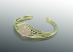 Rose Quartz 18K Cuff Bracelet