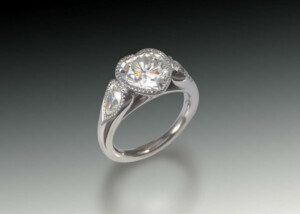 Moissanite Heart Engagement Ring