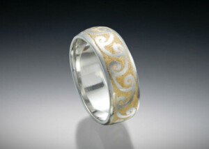 Vortex Wave Band Platinum 24K Inlay Wave Band