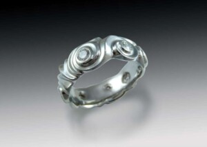 Platinum Swirl Diamond Band