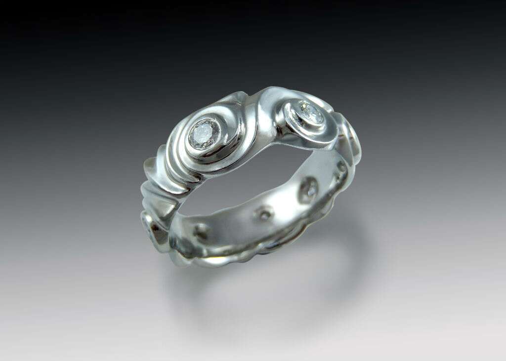 Platinum Swirl Diamond Band