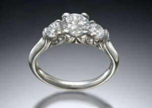 Three Stone White Gold Diamond Engagement Ring