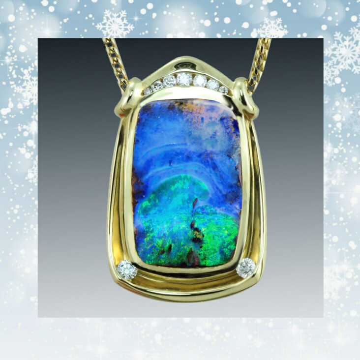 Opal Pendant Snowflakes 1
