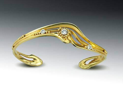 Golden Wave Cuff Bracelet