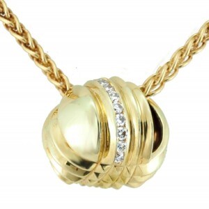 Diamond Pineapple Ball Pendant 6 Diamond Grooved Ball Pendant