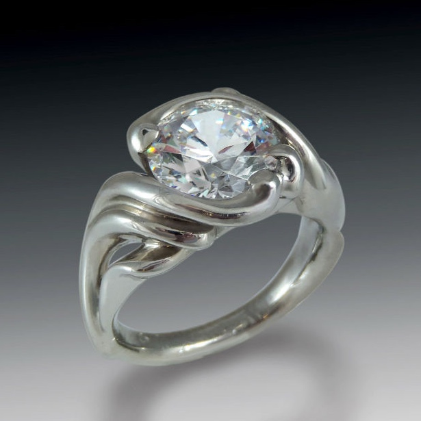 Bold Swirl Engagement Ring 1 Bold Swirl Solitaire Engagement Ring