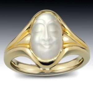 Content Oval Carved Moonstone Ring 18 Content Oval Carved Moonstone Ring