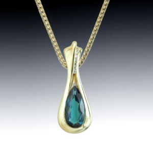 Green Tourmaline Teardrop Pendant