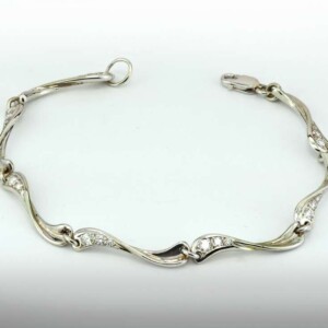 Diamond Wave Link Bracelet 16 Diamond Wave Link Bracelet