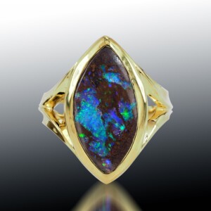 Boulder Opal Marquise Ring