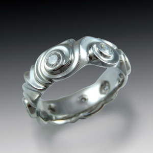 Platinum Swirl Diamond Band